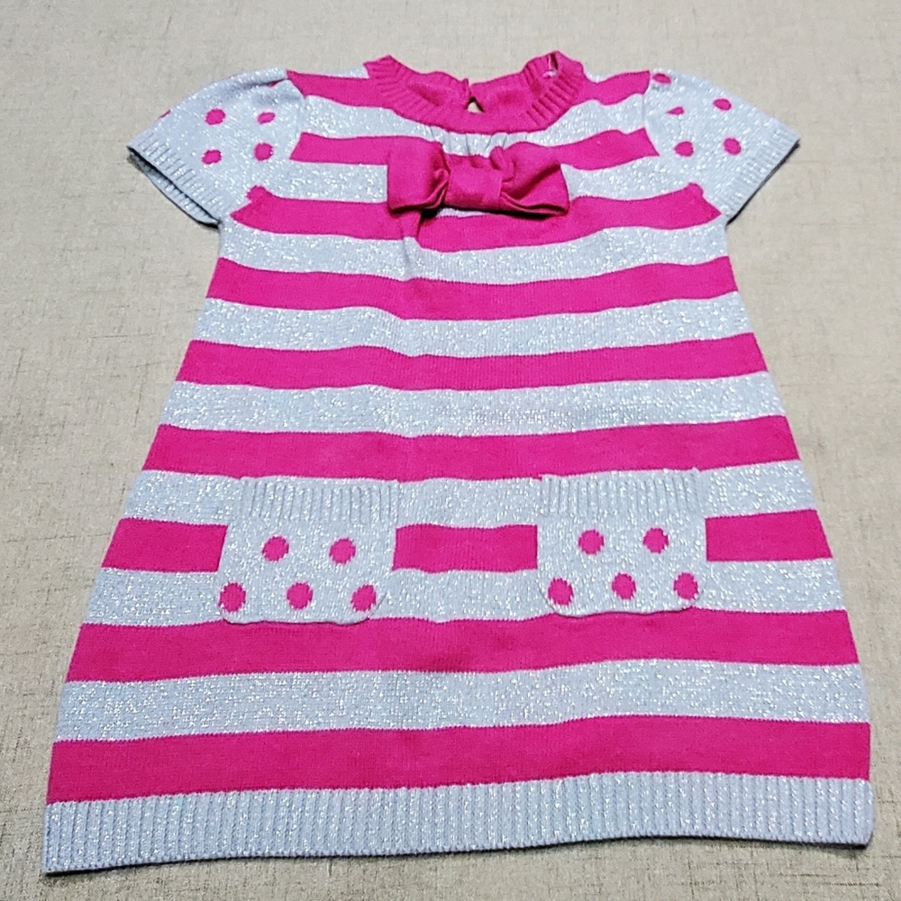 🚨5/$25🚨 Pink Grey Striped Sweater Dress